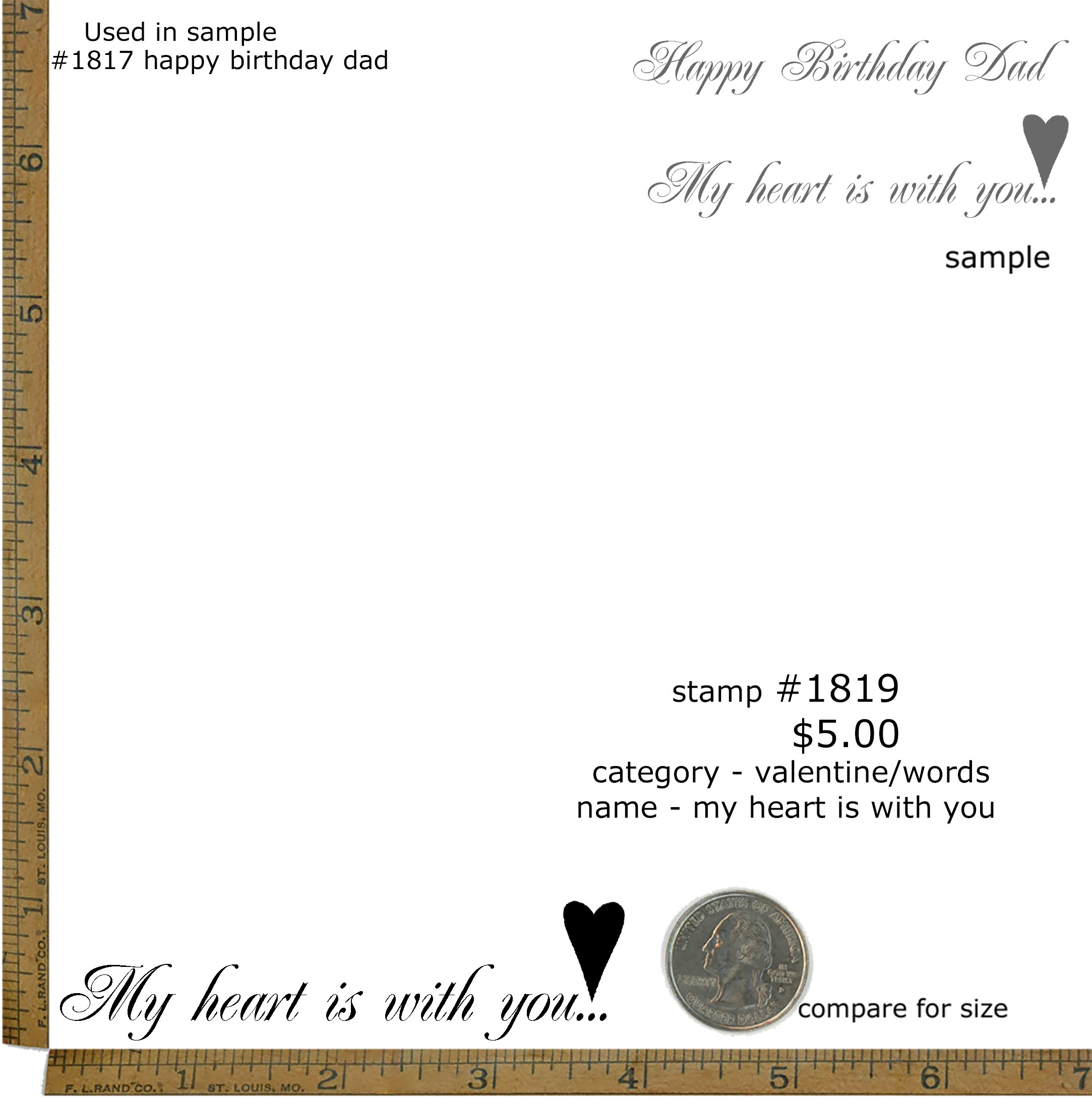 #1819 - My Heart is With You - Valentine/Words